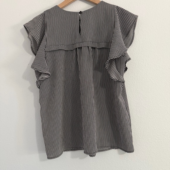 Monteau - Striped Ruffle Blouse - Picture 4 of 8